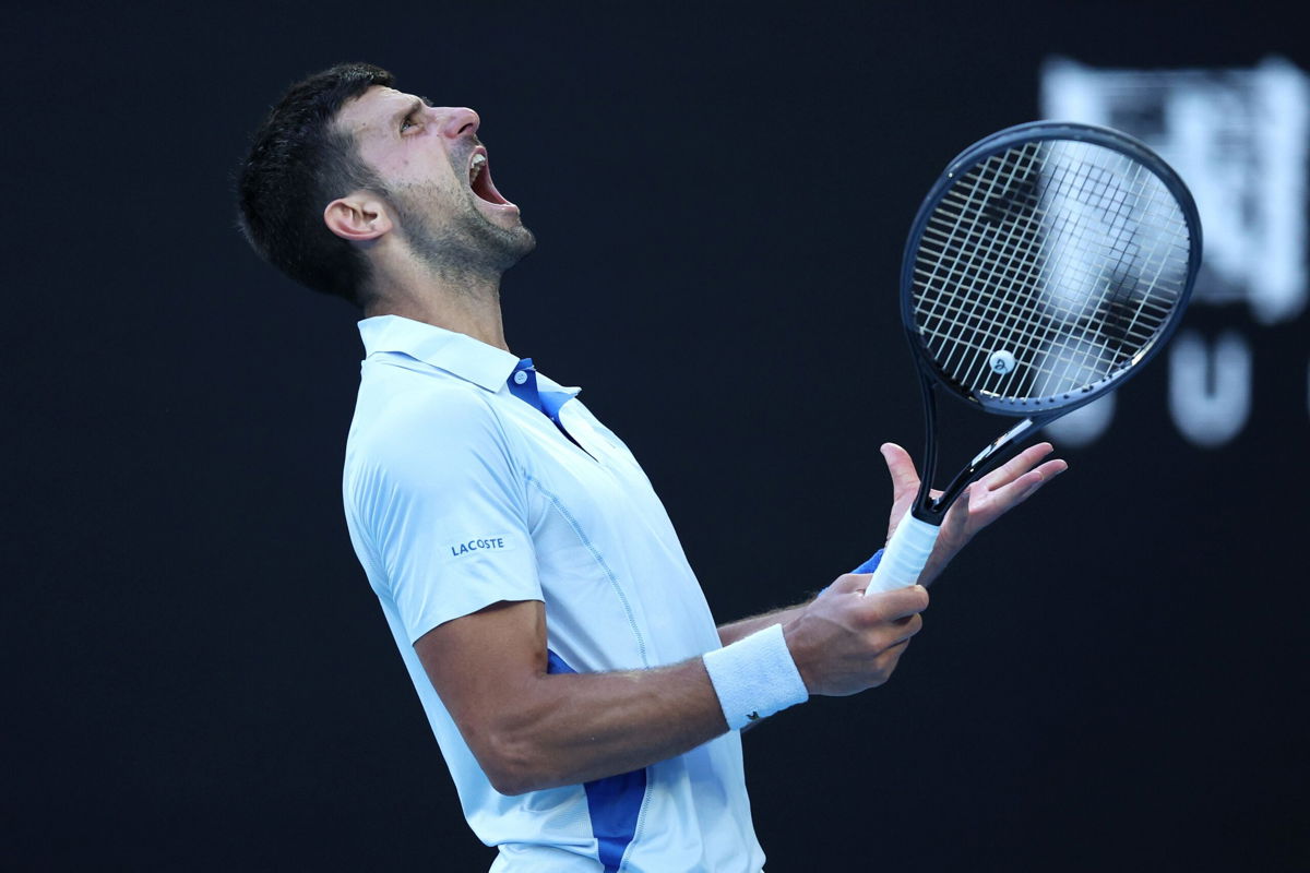 <i>Daniel Pockett/Getty Images</i><br/>Novak Djokovic is into the Australian Open semifinals after a four-set victory against Taylor Fritz.