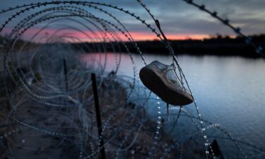 National Guard soldiers stand guard January 12 on the banks of the Rio Grande at Shelby Park in Eagle Pass