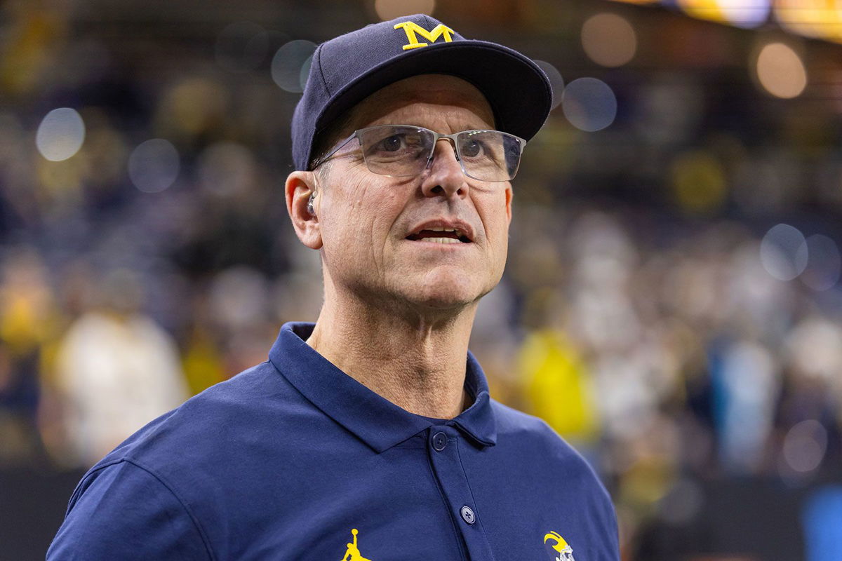 <i>Michael Hickey/Getty Images/File</i><br/>Head coach Jim Harbaugh led the Michigan Wolverines to a College Football Playoff national championship earlier this month.