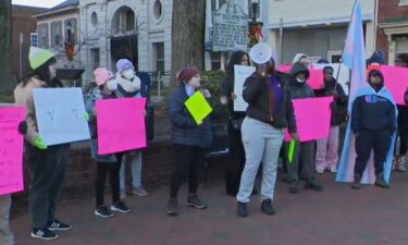 People gathered outside a Harford County courthouse to protest a judge's decision to release a man charged with killing Meghan Riley Lewis