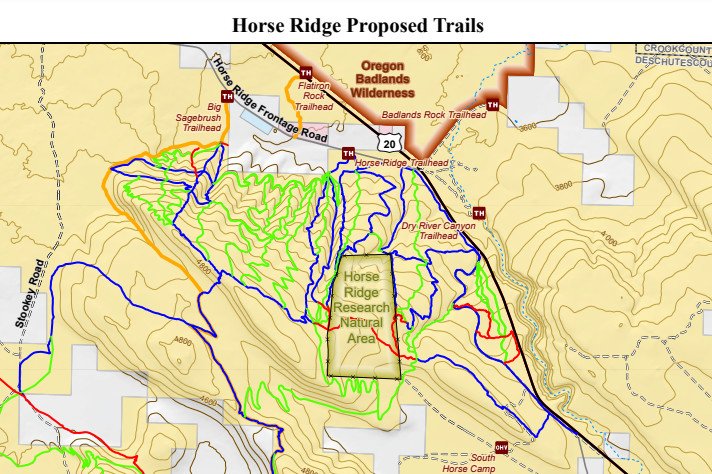 BLM proposes formal trail system at Horse Ridge, improvements (full map below)