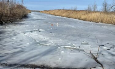 An ice fisherman fell into the water following a heated exchange that resulted in broken-up ice