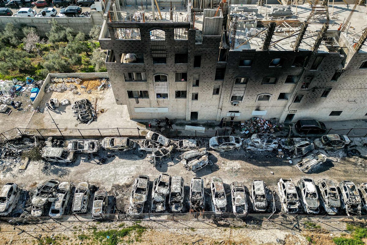 <i>Ronaldo Schemidt/AFP/Getty Images</i><br/>An aerial view of a scrapyard where cars were torched overnight