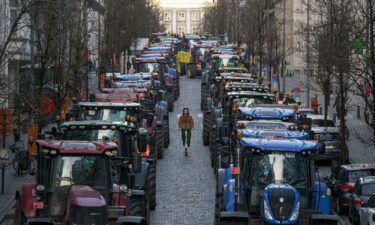 Tractors take part in the Farmer's Protest on January 31 in Novara