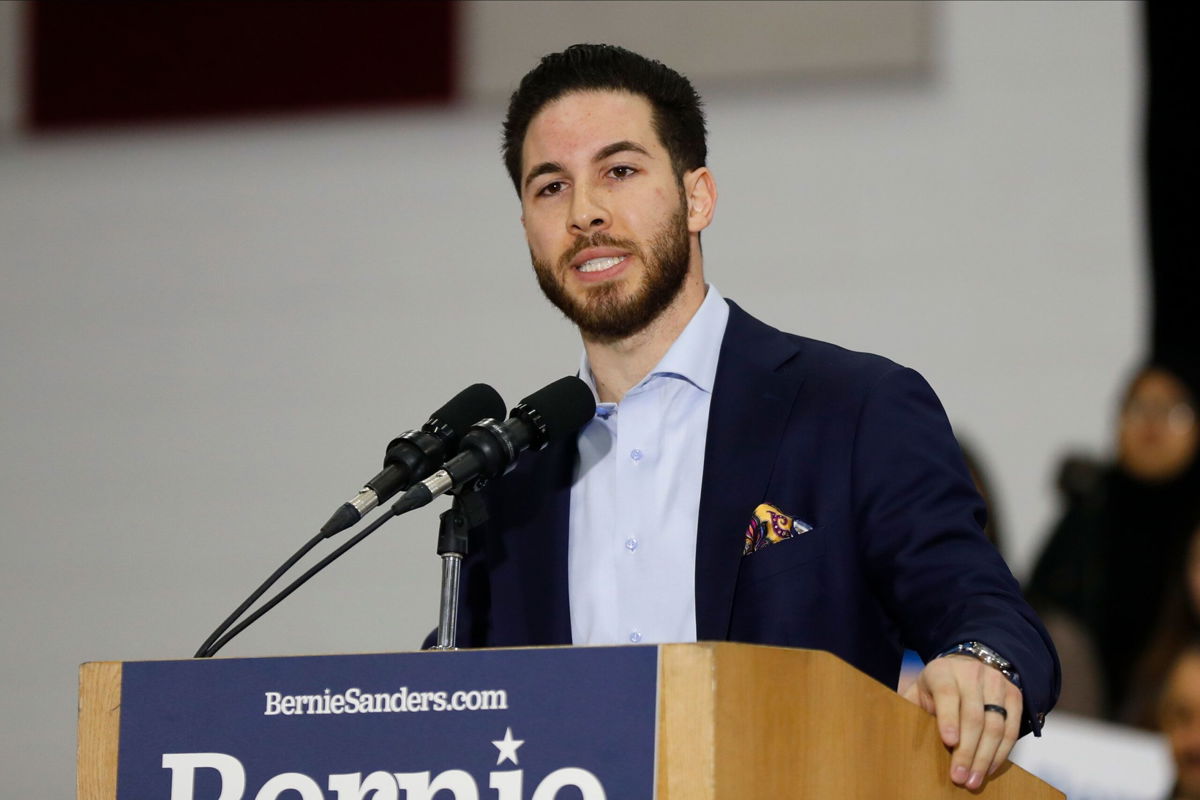 <i>Paul Sancya/AP</i><br/>Abdullah Hammoud of Dearborn speaks during a campaign rally on Saturday