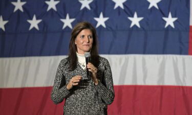 Republican presidential candidate former UN Ambassador Nikki Haley speaks at a campaign event in Conway