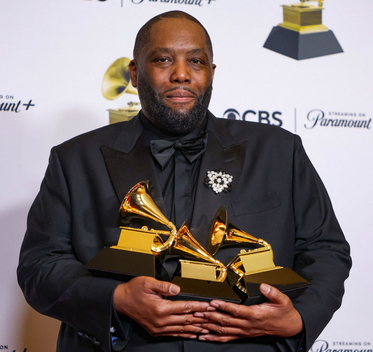 <i>David Swanson/Reuters</i><br/>Killer Mike at the 2024 Grammy Awards in Los Angeles on February 4.