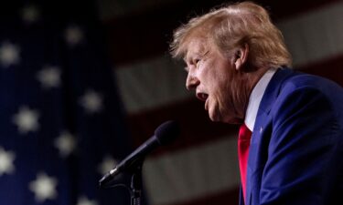 Republican presidential candidate and former President Donald Trump speaks during a rally in Reno