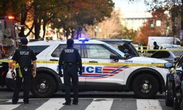 Police investigate a shooting incident in Washington