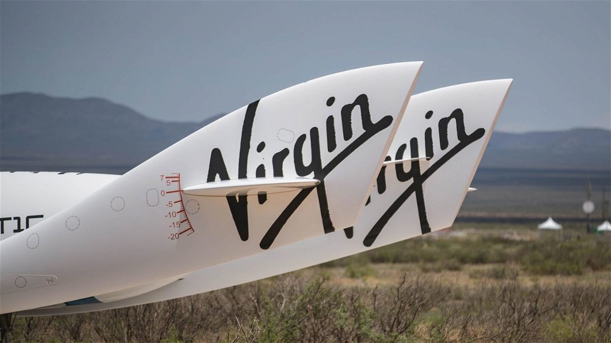 <i>Nathan J Fish/Sun-News/USA Today Network/FILE</i><br/>A replica of Virgin Galactic's rocket plane sits at the entrance of Spaceport America in Sierra County