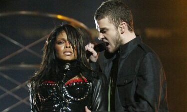 Janet Jackson and Justin Timberlake perform during the halftime show at Super Bowl XXXVIII between the New England Patriots and the Carolina Panthers at Reliant Stadium on February 1