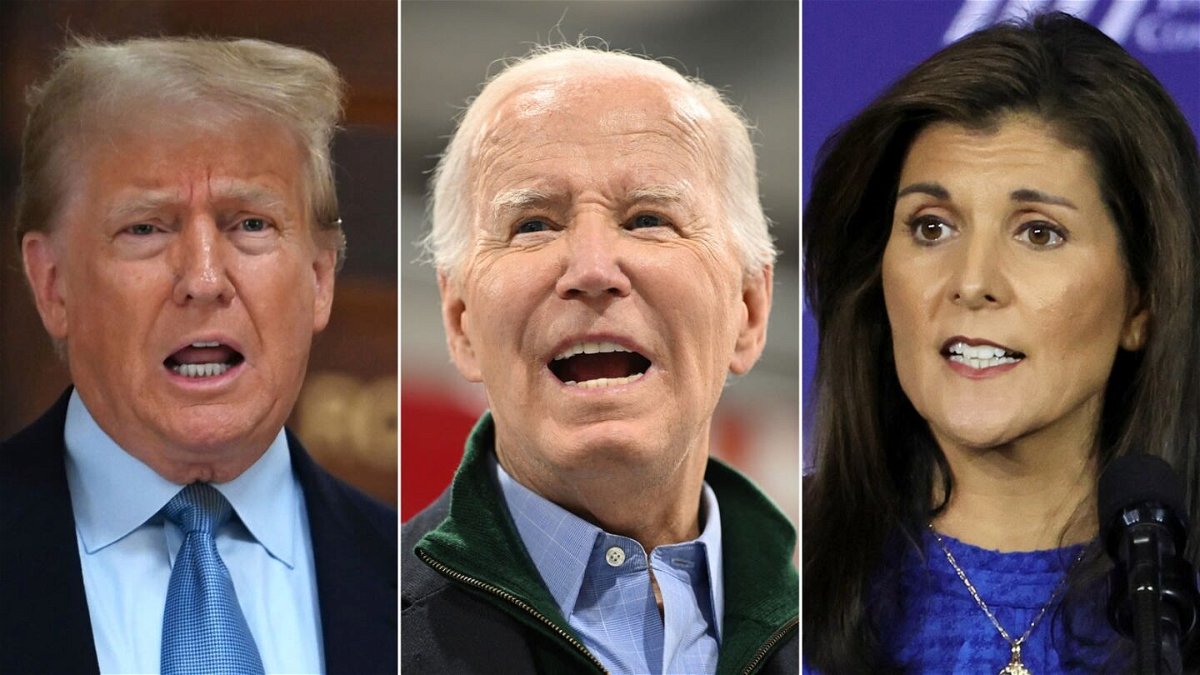 <i>AP/Getty Images</i><br/>Joe Biden currently has more money to spend than opponents Donald Trump and Nikki Haley according to new campaign finance reports.
