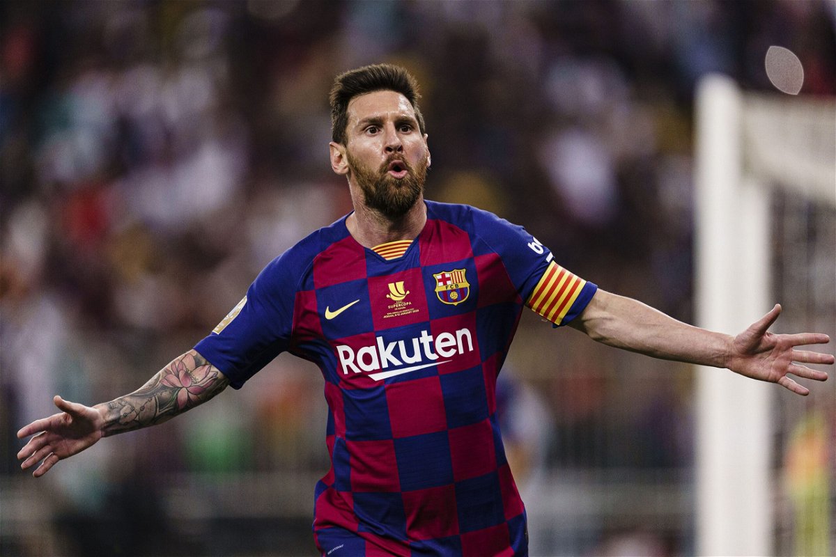 <i>Ricardo Nogueira/Eurasia Sport Images/Getty Images</i><br/>Lionel Messi celebrates his goal for Barcelona against Atlético Madrid during the Supercopa de Espana semifinal on January 9