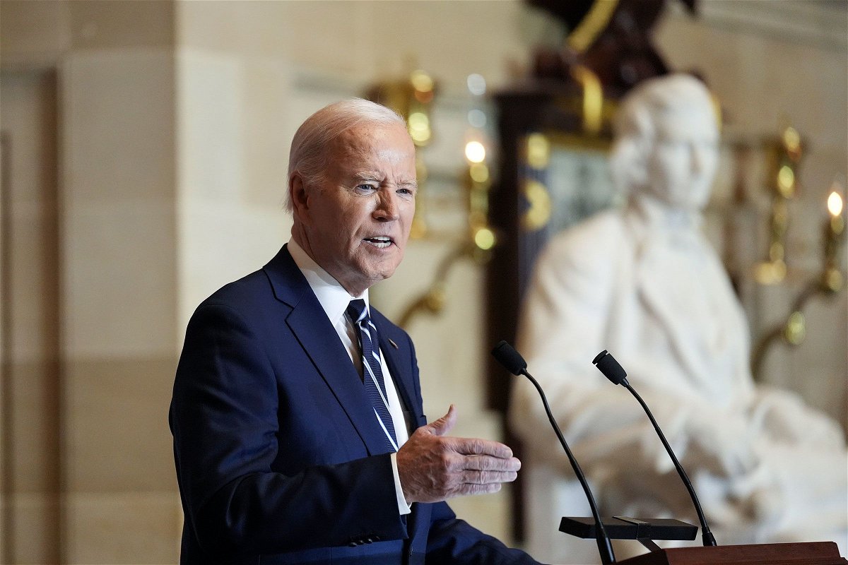<i>Andrew Harnik/AP</i><br/>President Joe Biden speaks at the National Prayer Breakfast at the Capitol in Washington on Thursday