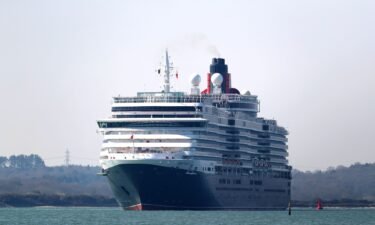 The Cunard cruise ship Queen Victoria is seen on the River Itchen in Southampton