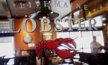 The Red Lobster logo is displayed on the door of a restaurant in Yonkers