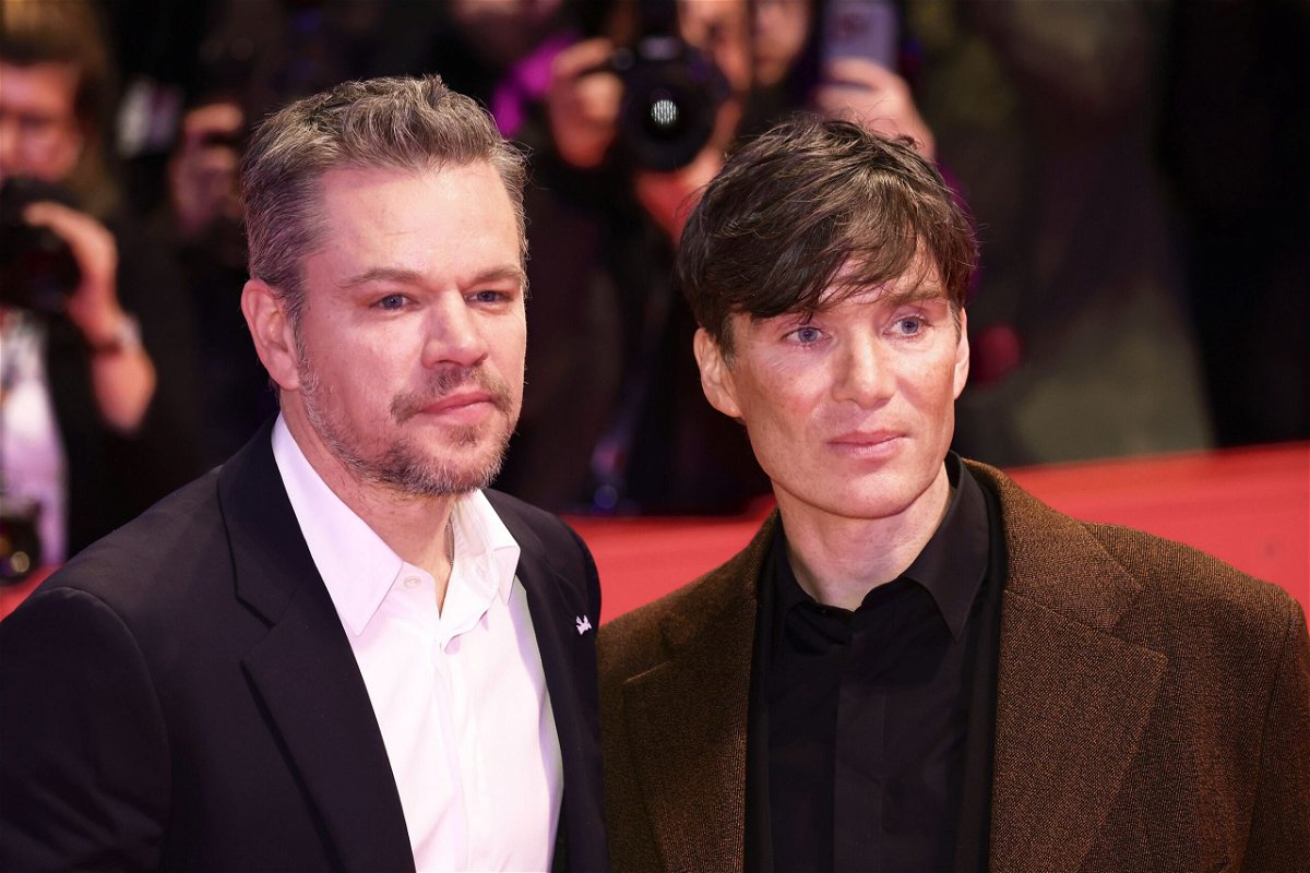 <i>Sebastian Reuter/Getty Images</i><br/>Matt Damon and Cillian Murphy in Berlin in February.