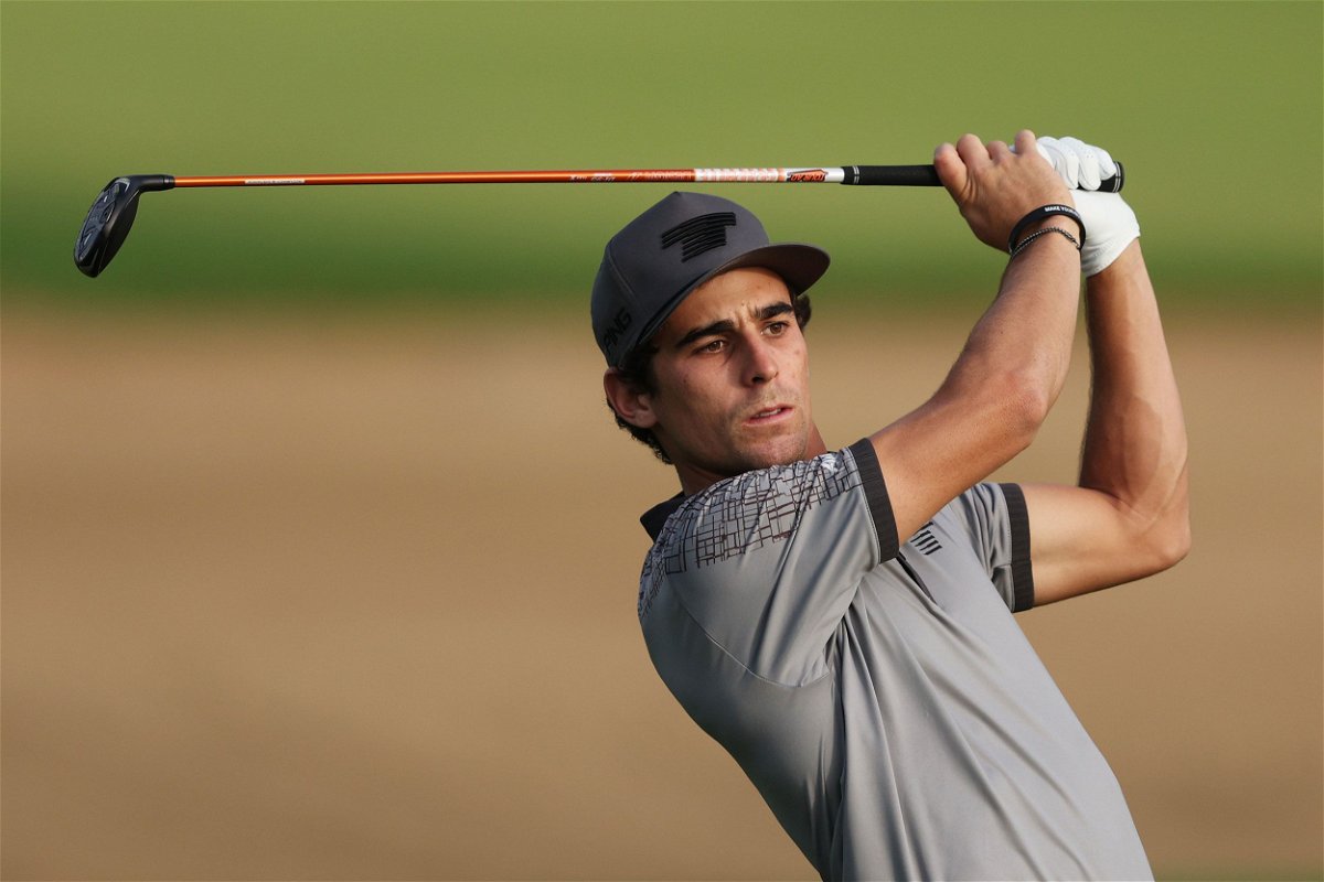 <i>Warren Little/Getty Images via CNN Newsource</i><br/>Joaquin Niemann in action at the 2024 Hero Dubai Desert Classic at Emirates Golf Club in Dubai