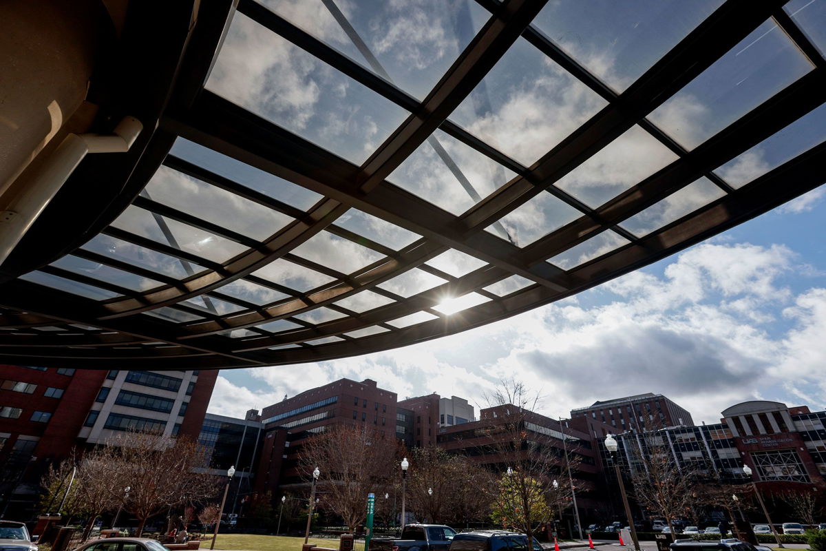 <i>Butch Dill/AP via CNN Newsource</i><br/>The sun shines through an awning at The University of Alabama at Birmingham Women's and Infant Center in Birmingham