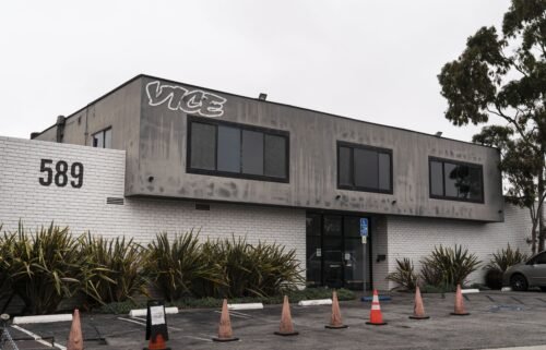 Vice Media's office building is seen in Los Angeles in May 2023.