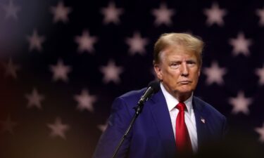 Donald Trump delivers remarks during a campaign rally at the Reno-Sparks Convention Center in December 2023 in Reno