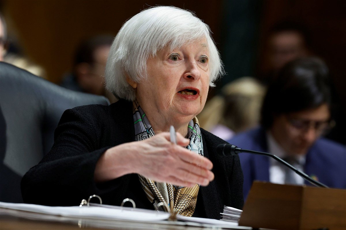 <i>Chip Somodevilla/Getty Images</i><br/>Treasury Secretary Janet Yellen on Capitol Hill in March 2023 in Washington