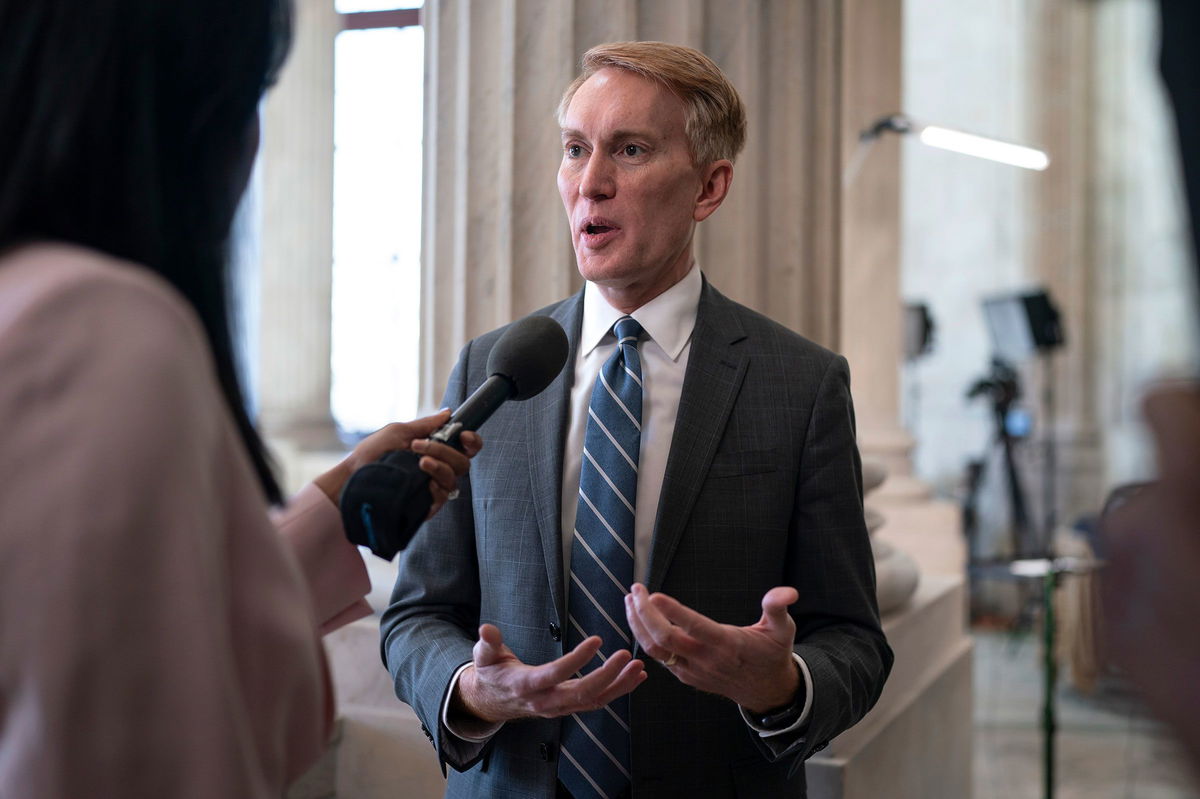 <i>J. Scott Applewhite/AP</i><br/>Sen. James Lankford speaks on Capitol Hill in Washington