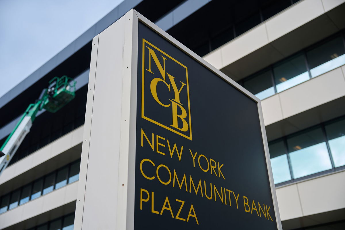<i>Bing Guan/Bloomberg/Getty Images</i><br/>The New York Community Bank (NYCB) headquarters in Hicksville