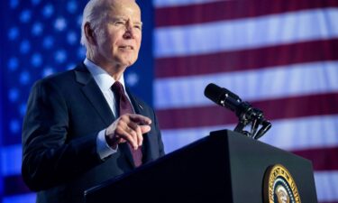 President Joe Biden speaks during a campaign rally at Pearson Community Center in Las Vegas