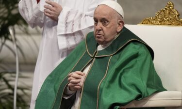 Pope Francis presides over a mass in St. Peter's Basilica at the Vatican on January 21.