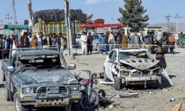 The site of a bomb blast outside the office of an independent candidate in Pishin district