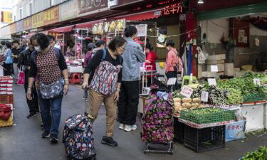 Pictured is a wet market in the Jiuxia Village area in Shenzhen