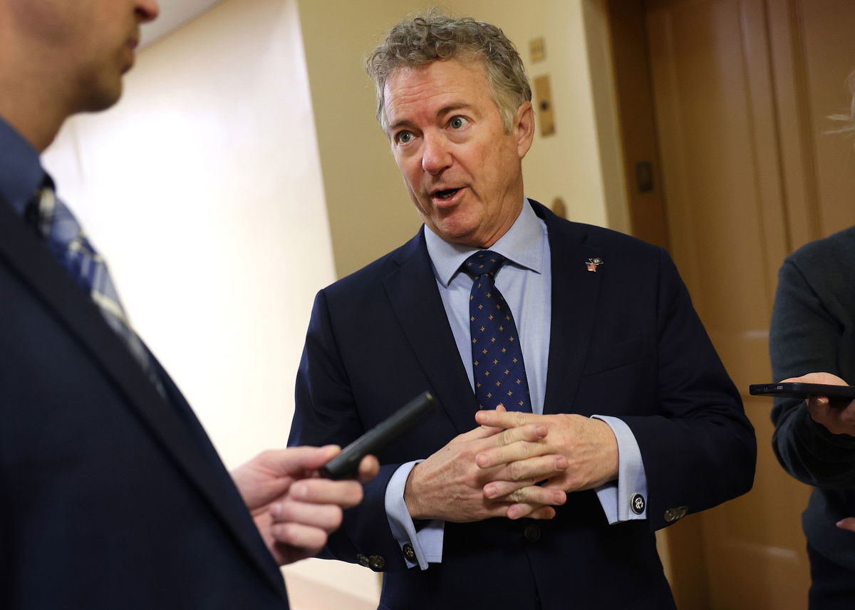 <i>Kevin Dietsch/Getty Images/File</i><br/>Republican Sen. Rand Paul of Kentucky speaks to reporters before a Senate luncheon at the US Capitol on December 12