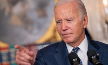 U.S. President Joe Biden delivers remarks in the Diplomatic Reception Room of the White House on February 8