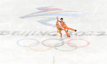 Piper Gilles and Paul Poirier of Team Canada skate in the ice dance rhythm dance team event during the Beijing 2022 Winter Olympic Games on February 4
