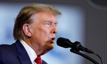 Former President Donald Trump speaks at a rally in Conway