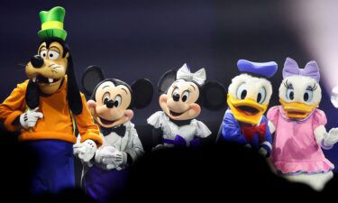 Disney characters stand onstage at the 2022 Disney Legends Awards during Disney's D23 Expo in Anaheim