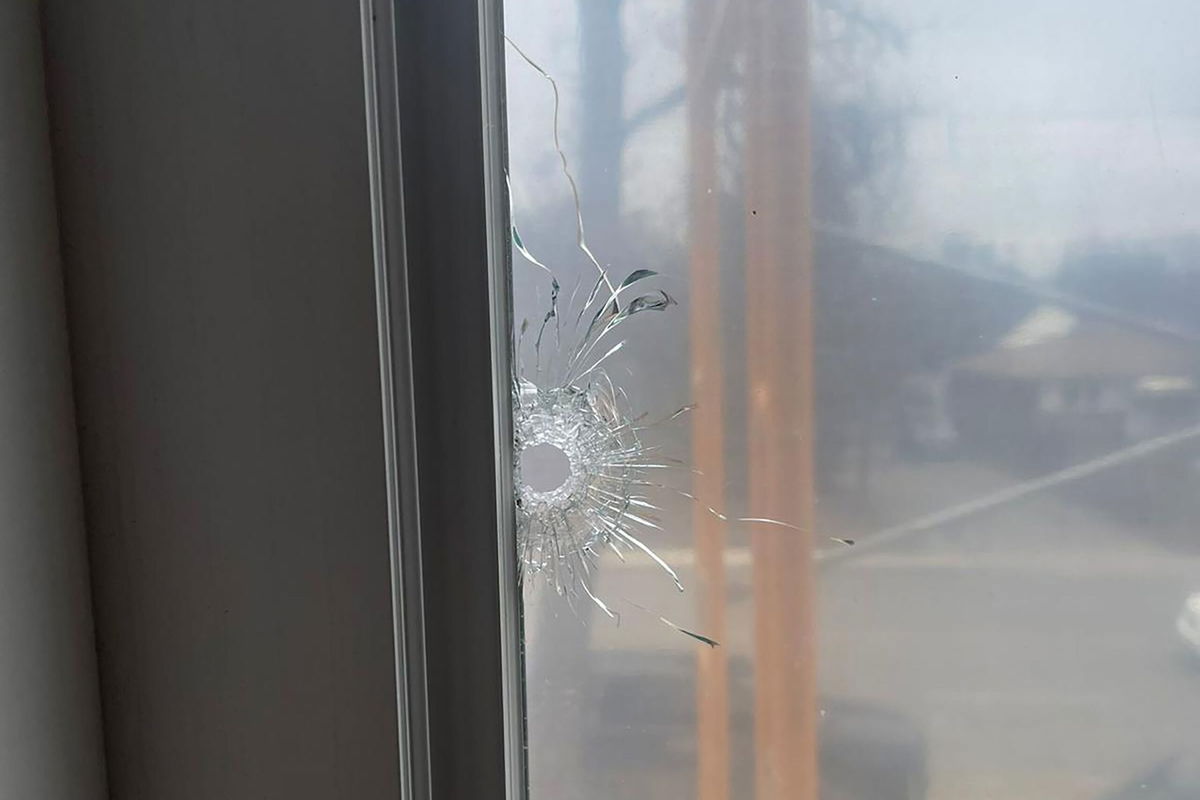 <i>Courtesy Singh Gosal</i><br/>The bullet hole in Gosal's home in Brampton