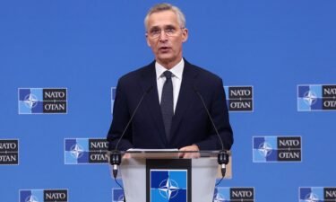 NATO Secretary-General Jens Stoltenberg is seen at a news conference on Wednesday ahead of the NATO Defense Ministers' meeting at the Alliance's headquarters in Brussels