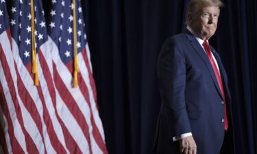 Republican presidential candidate and former President Donald Trump attends a rally at the North Charleston Convention Center on February 14