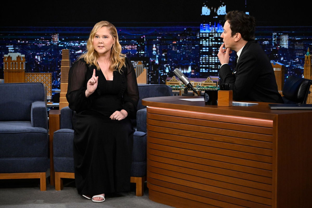 <i>Todd Owyoung/NBC/Getty Images</i><br/>Comedian & actress Amy Schumer during an interview with host Jimmy Fallon on Tuesday