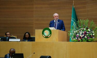 Brazil's President Luiz Inacio Lula da Silva addresses African heads of state on Saturday during the 37th Ordinary Session of the Assembly of the Heads of State in Addis Ababa