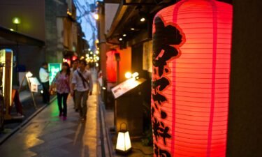 Teahouses and restaurants line the famous Pontocho Alley in Gion.
