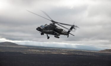 File photo from the US Marine Corps showing a US Army AH-64 Apache attack helicopter at Pohakuloa Training Area in Hawaii on February 1.