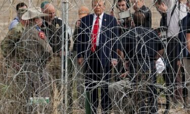 Former President Donald Trump visits the US-Mexico border at Eagle Pass