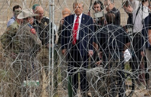 Former President Donald Trump visits the US-Mexico border at Eagle Pass