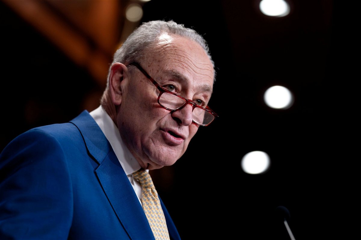 <i>J. Scott Applewhite/AP via CNN Newsource</i><br/>Senate Majority Leader Chuck Schumer on Sunday invoked his ancestors’ deaths at the hands of the Nazis as he called on House Speaker Mike Johnson to put a $95 billion foreign aid bill on the floor.