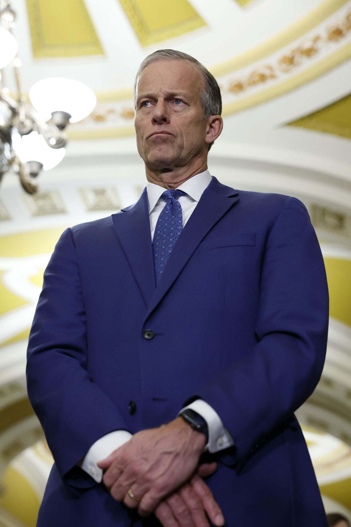 <i>Anna Moneymaker/Getty Images via CNN Newsource</i><br/>GOP Sen. John Thune is endorsing former President Donald Trump as the party’s nominee.