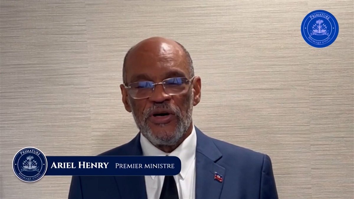 <i>Primature de la République d'Haïti via CNN Newsource</i><br/>Haitian Prime Minister Ariel Henry said in a speech that his government would leave power after the establishment of a transitional council.