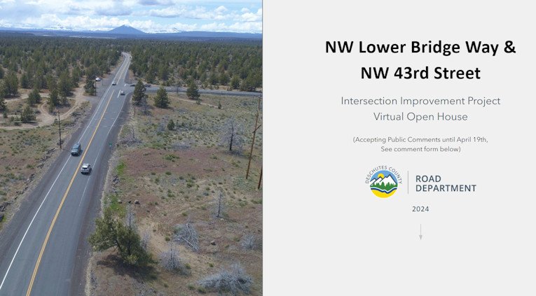 A virtual open house presents three options to improve safety at NW Lower Bridge Way and 43rd Street near Crooked River Ranch.